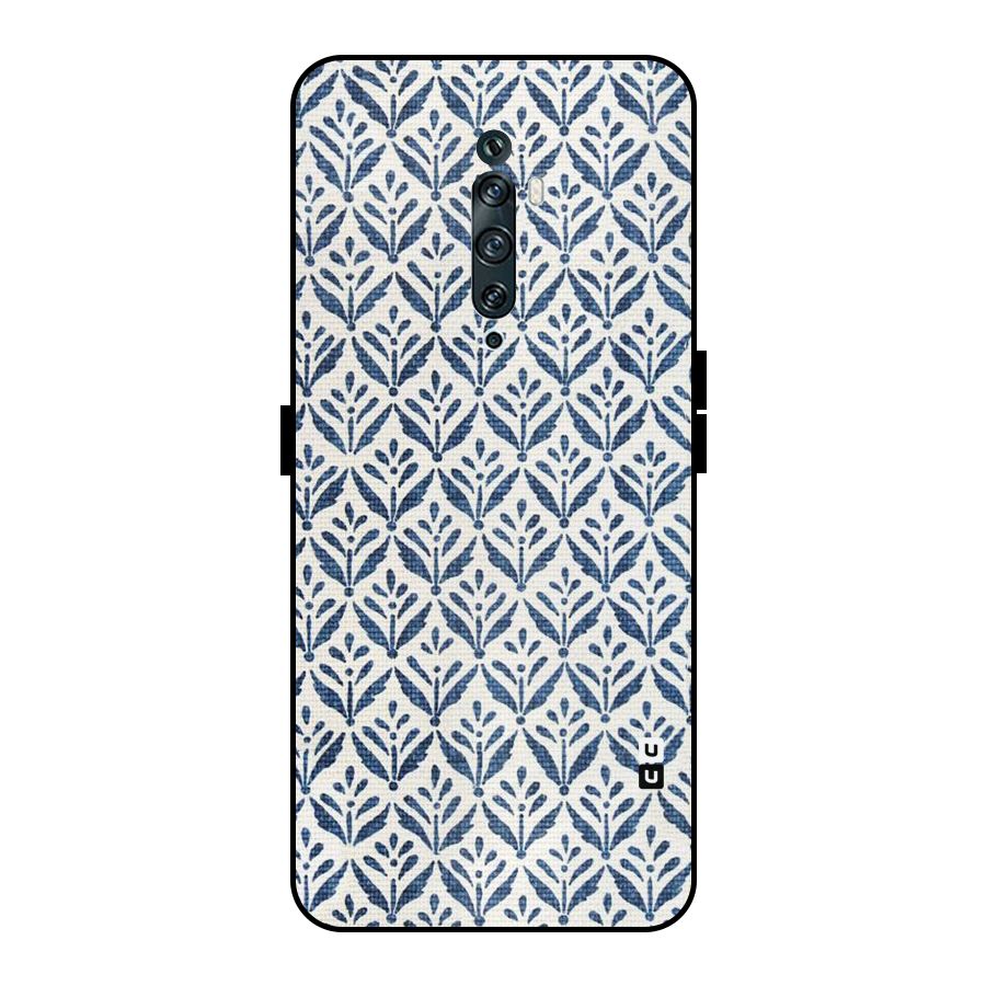 Blue Leaf Metal Back Case for Oppo Reno2 Z