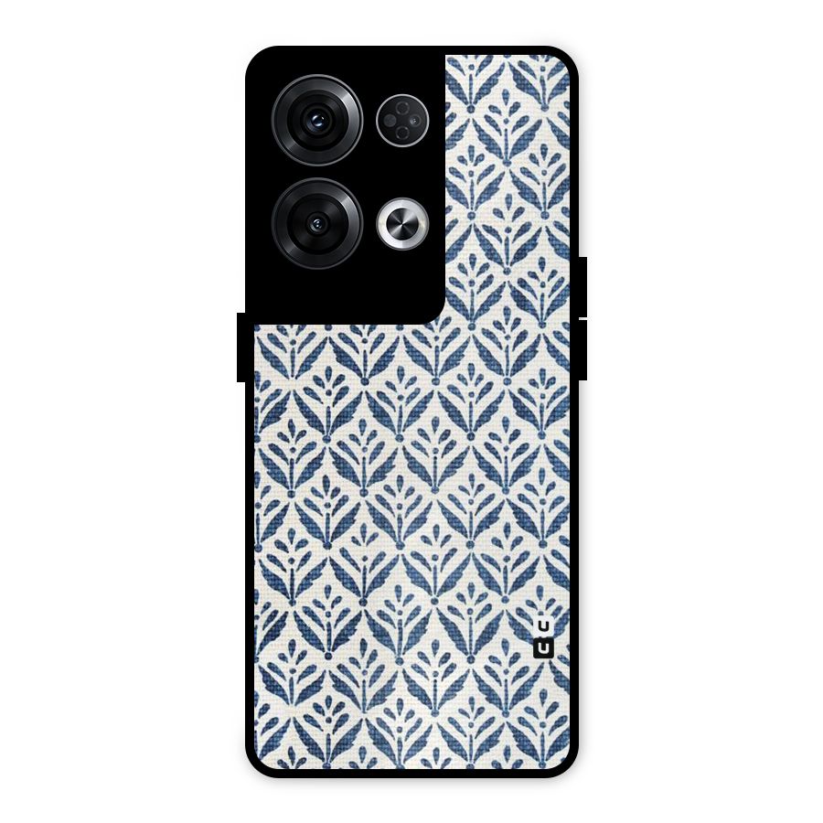 Blue Leaf Metal Back Case for Oppo Reno8 Pro 5G