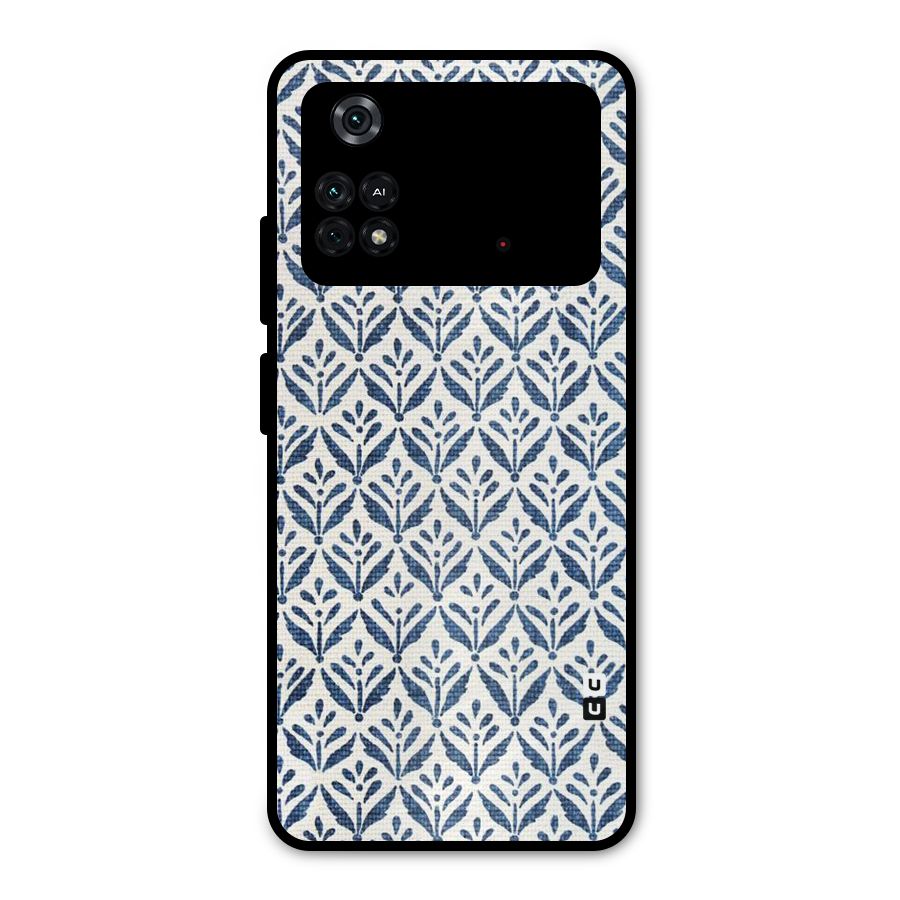 Blue Leaf Metal Back Case for Poco M4 Pro 4G