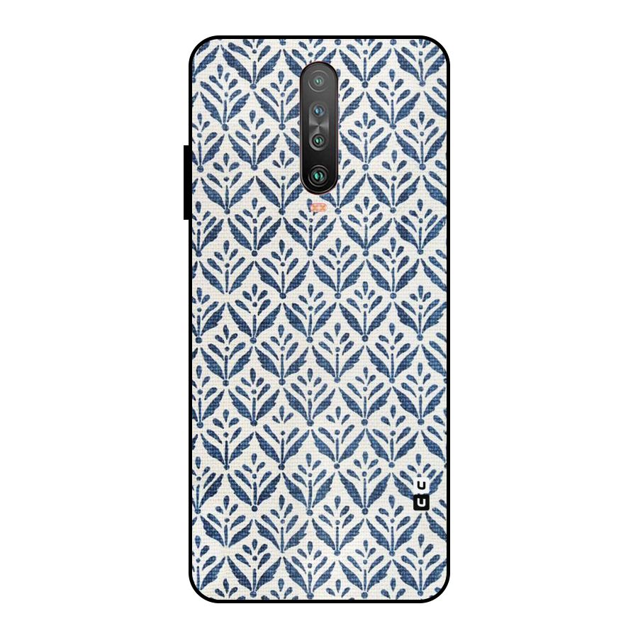 Blue Leaf Metal Back Case for Poco X2