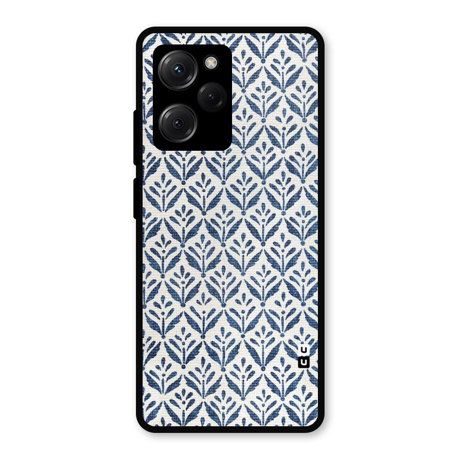 Blue Leaf Metal Back Case for Poco X5 Pro