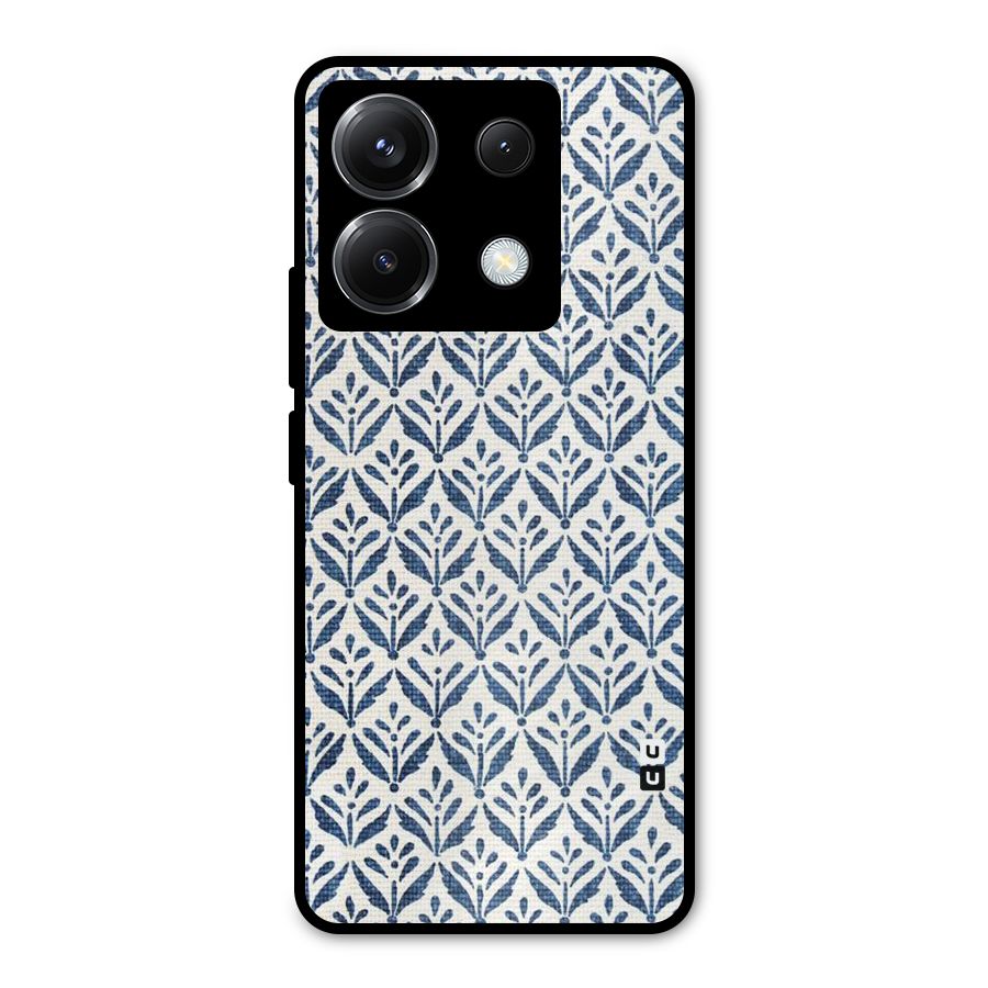 Blue Leaf Metal Back Case for Poco X6