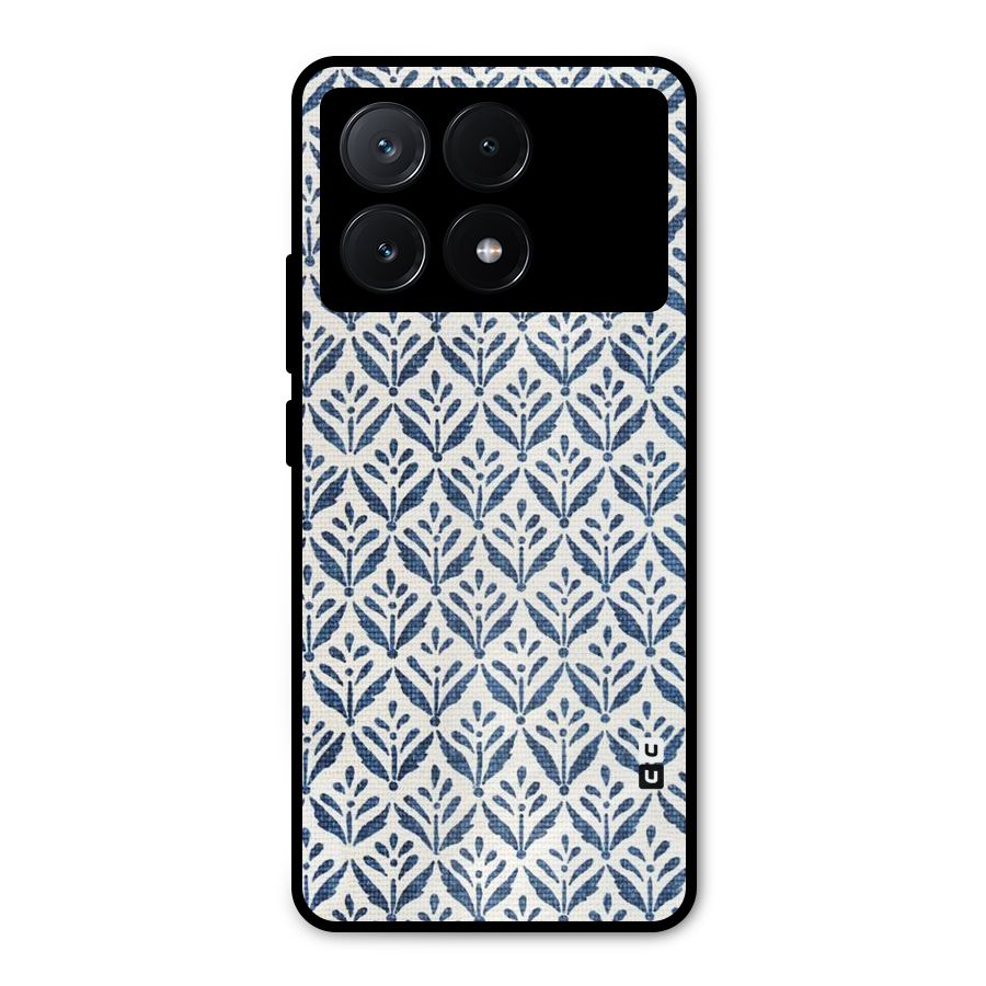 Blue Leaf Metal Back Case for Poco X6 Pro