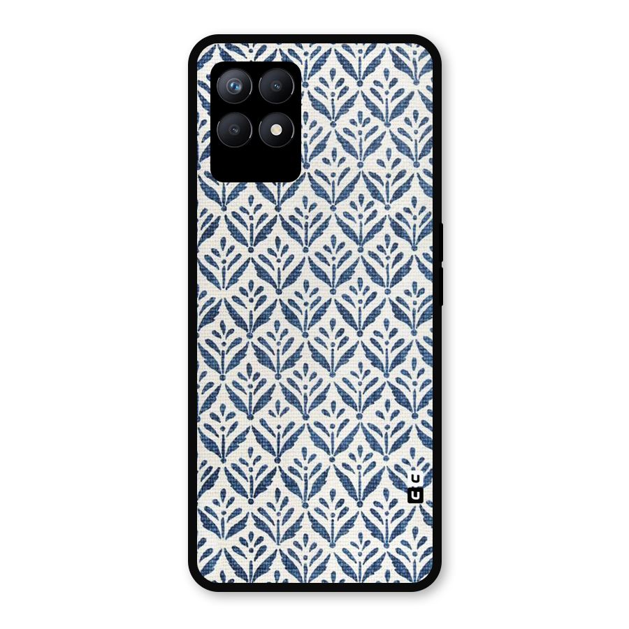 Blue Leaf Metal Back Case for Realme Narzo 50