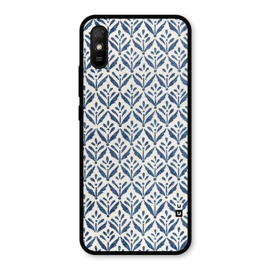 Blue Leaf Metal Back Case for Redmi 9a