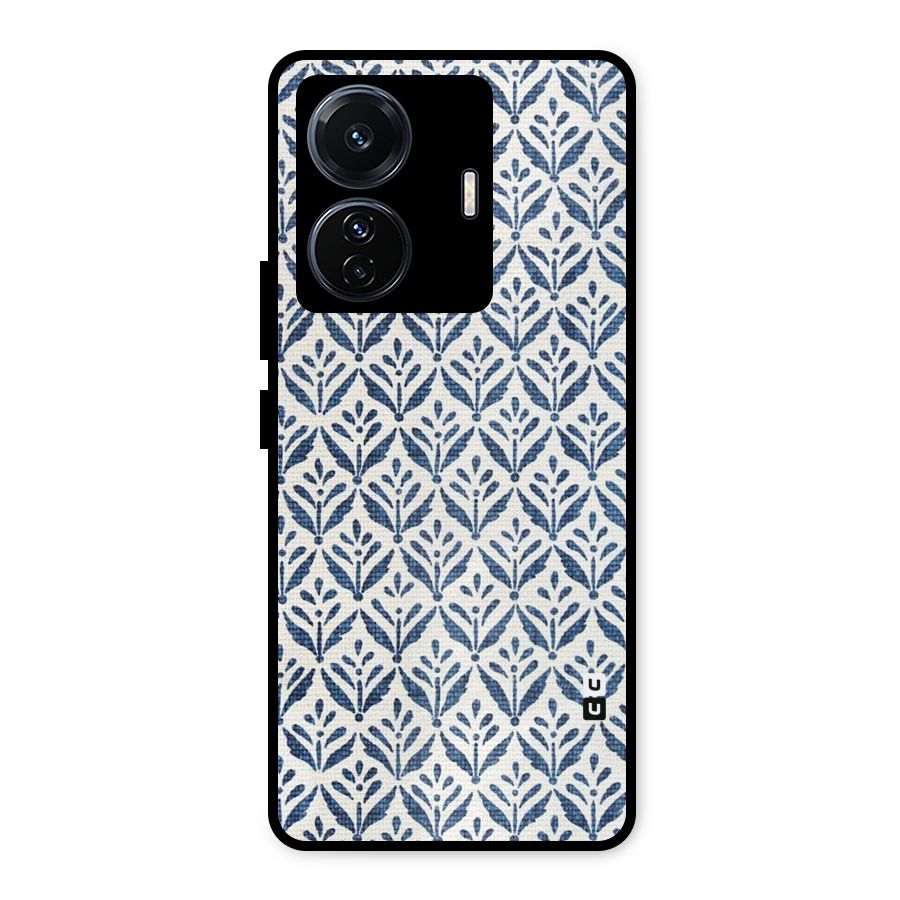 Blue Leaf Metal Back Case for Vivo T1 Pro