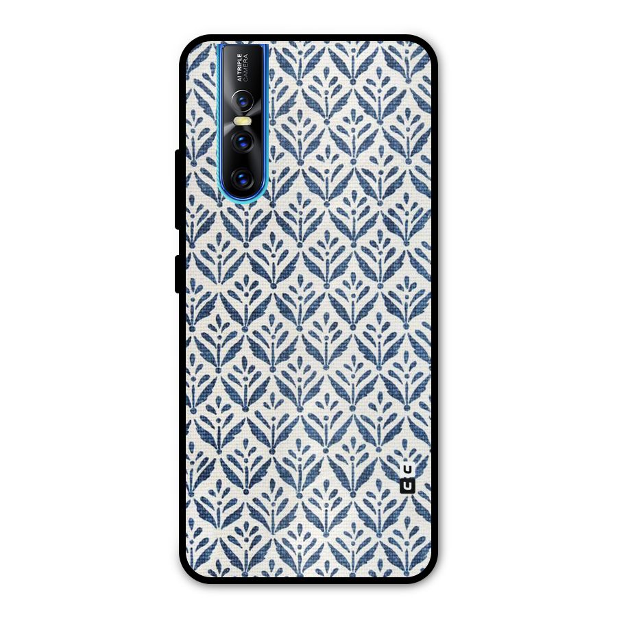 Blue Leaf Metal Back Case for Vivo V15 Pro
