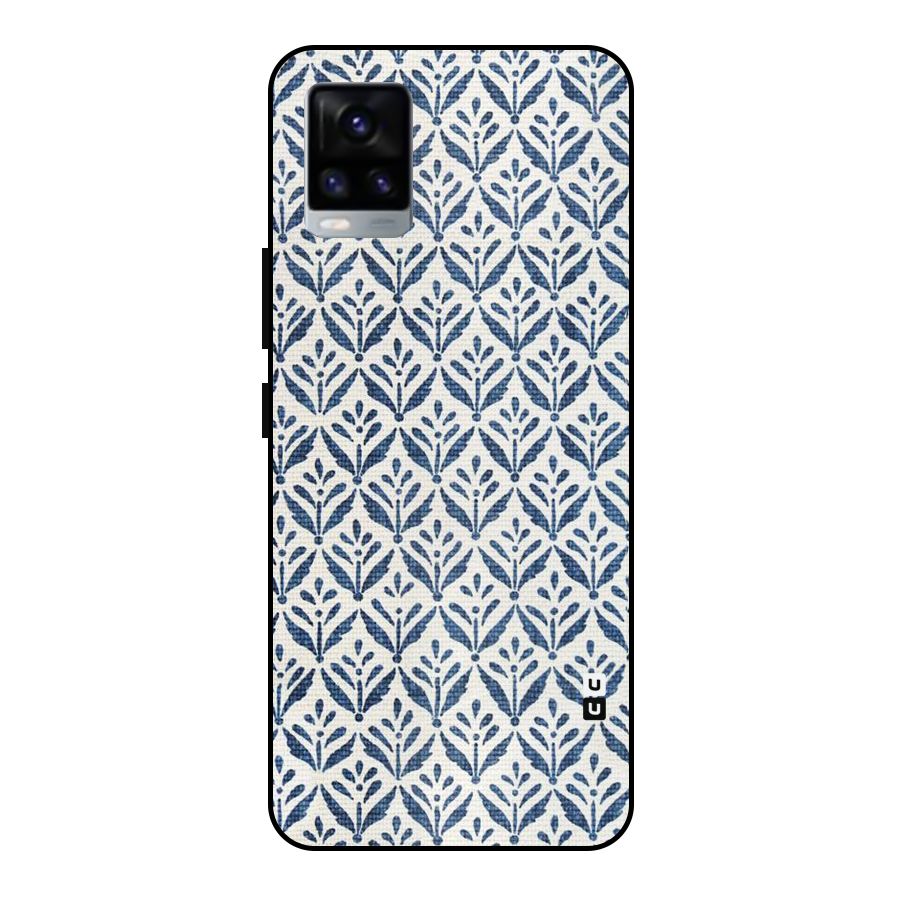 Blue Leaf Metal Back Case for Vivo V20 2021