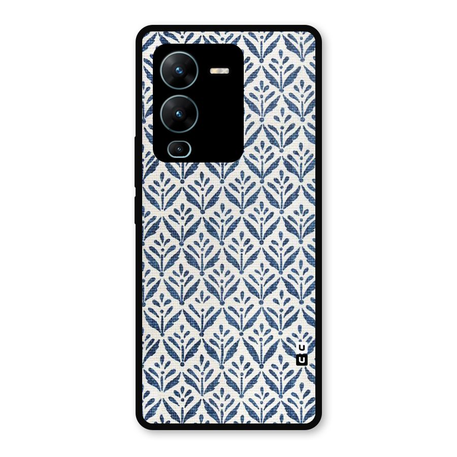 Blue Leaf Metal Back Case for Vivo V25 Pro