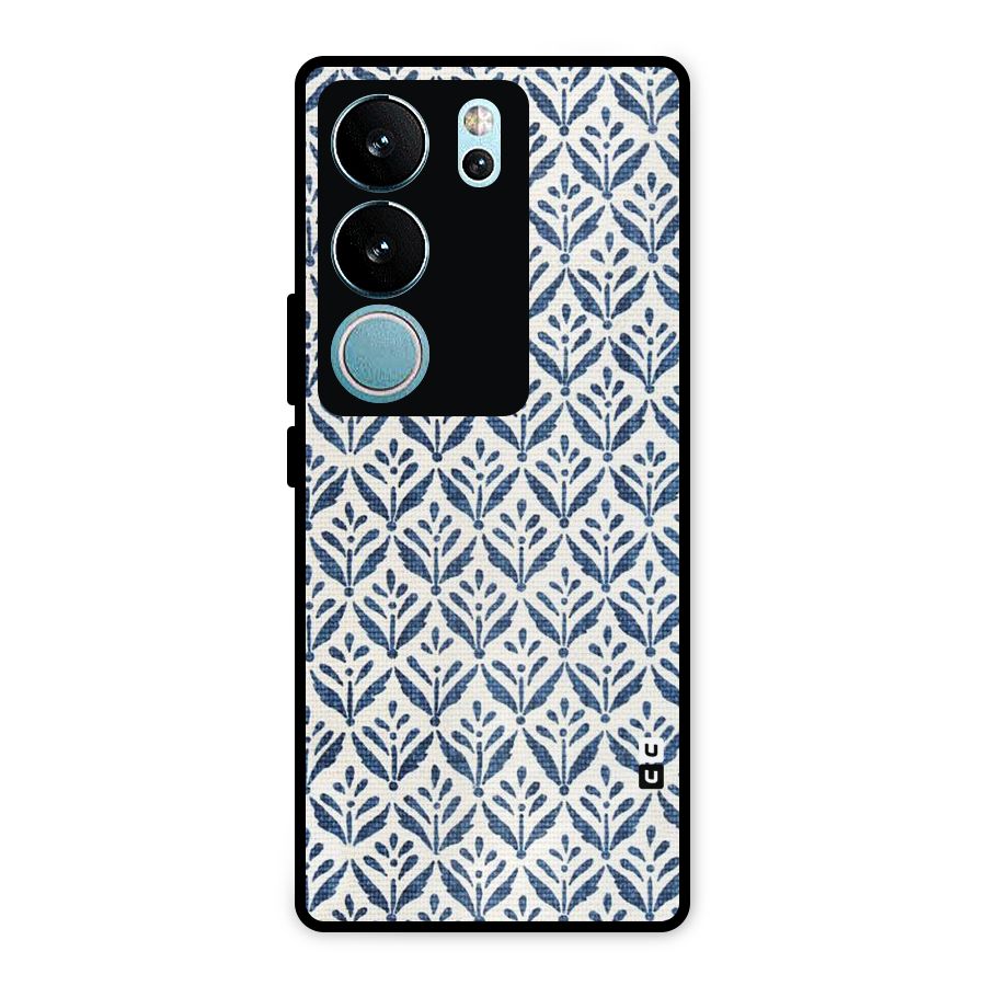 Blue Leaf Metal Back Case for Vivo V29