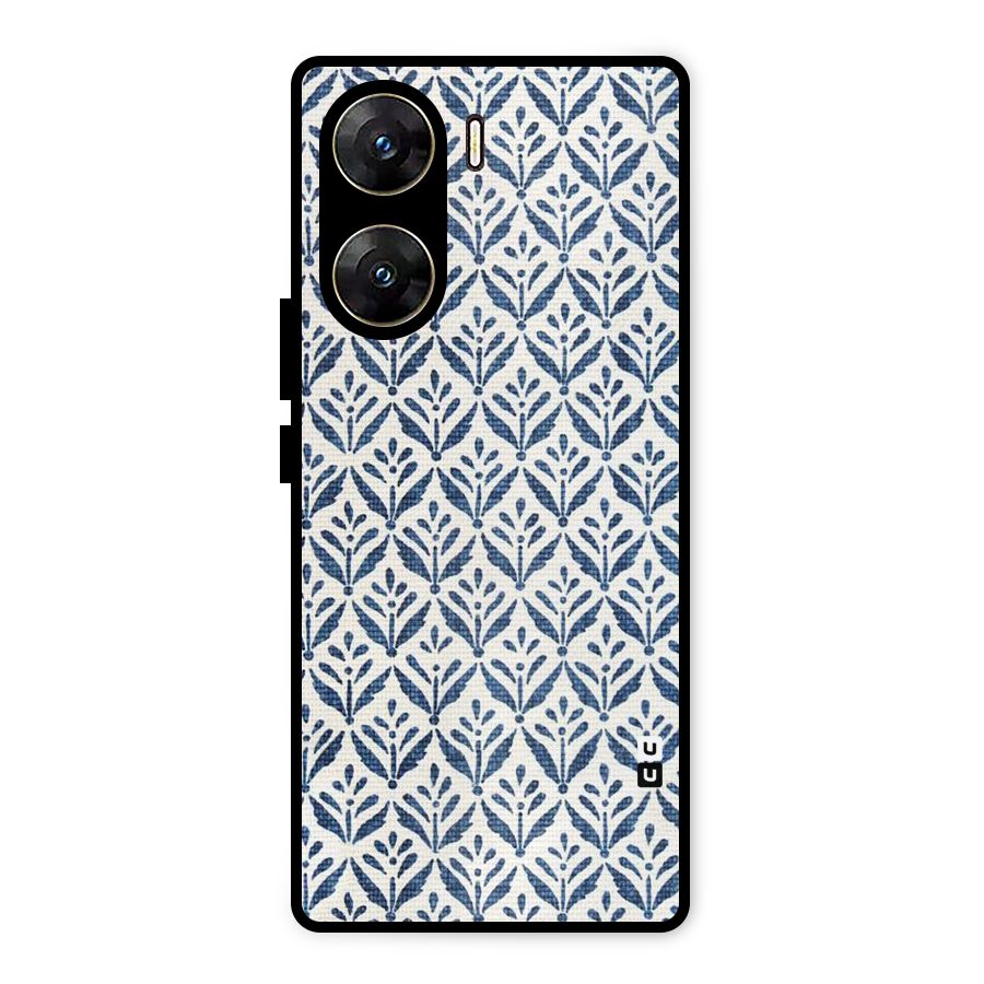 Blue Leaf Metal Back Case for Vivo V29e