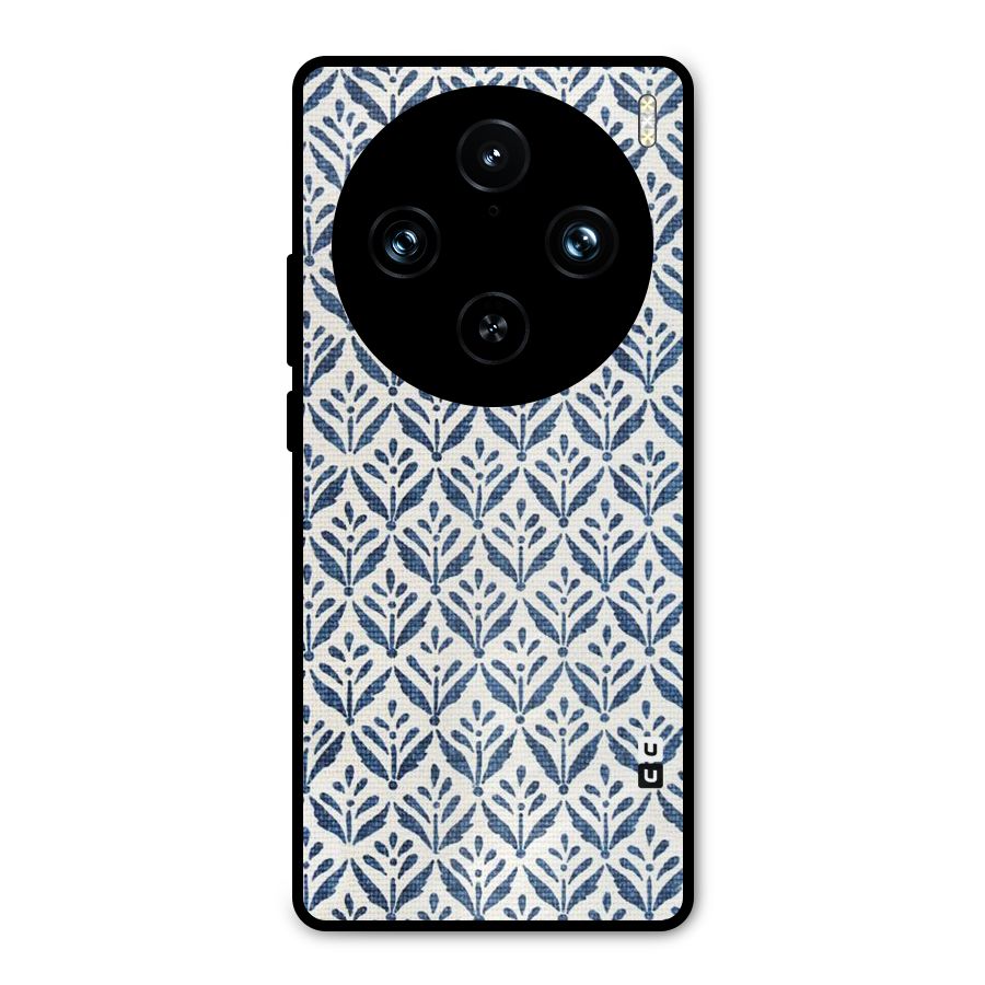 Blue Leaf Metal Back Case for Vivo X100 Pro
