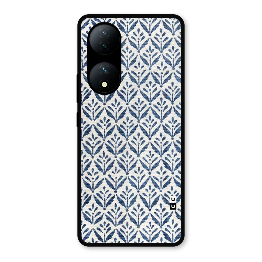 Blue Leaf Metal Back Case for Vivo Y100