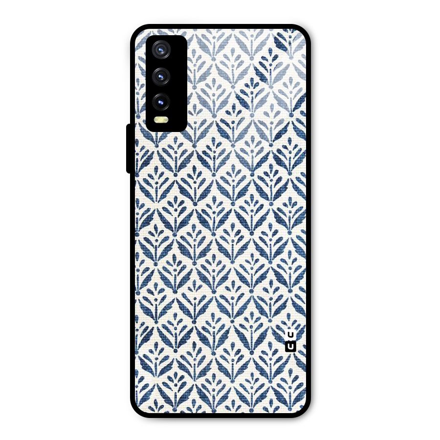 Blue Leaf Metal Back Case for Vivo Y20