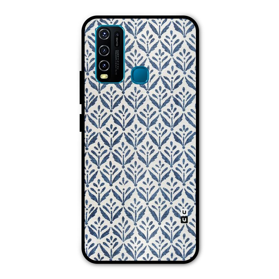 Blue Leaf Metal Back Case for Vivo Y50