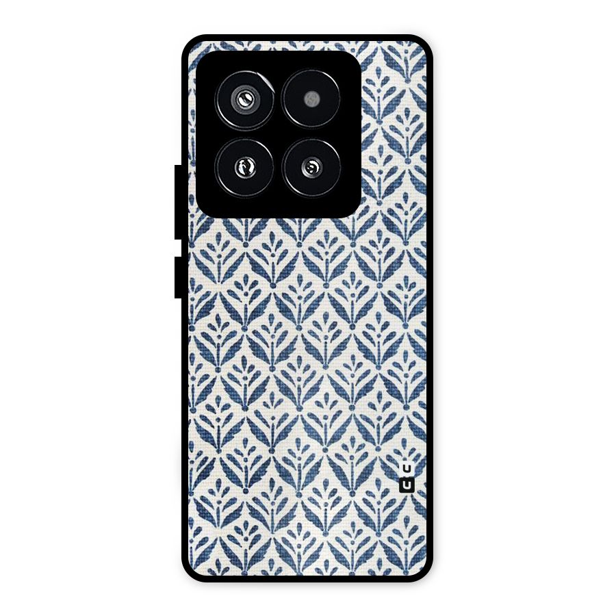 Blue Leaf Metal Back Case for Xiaomi 14 Pro