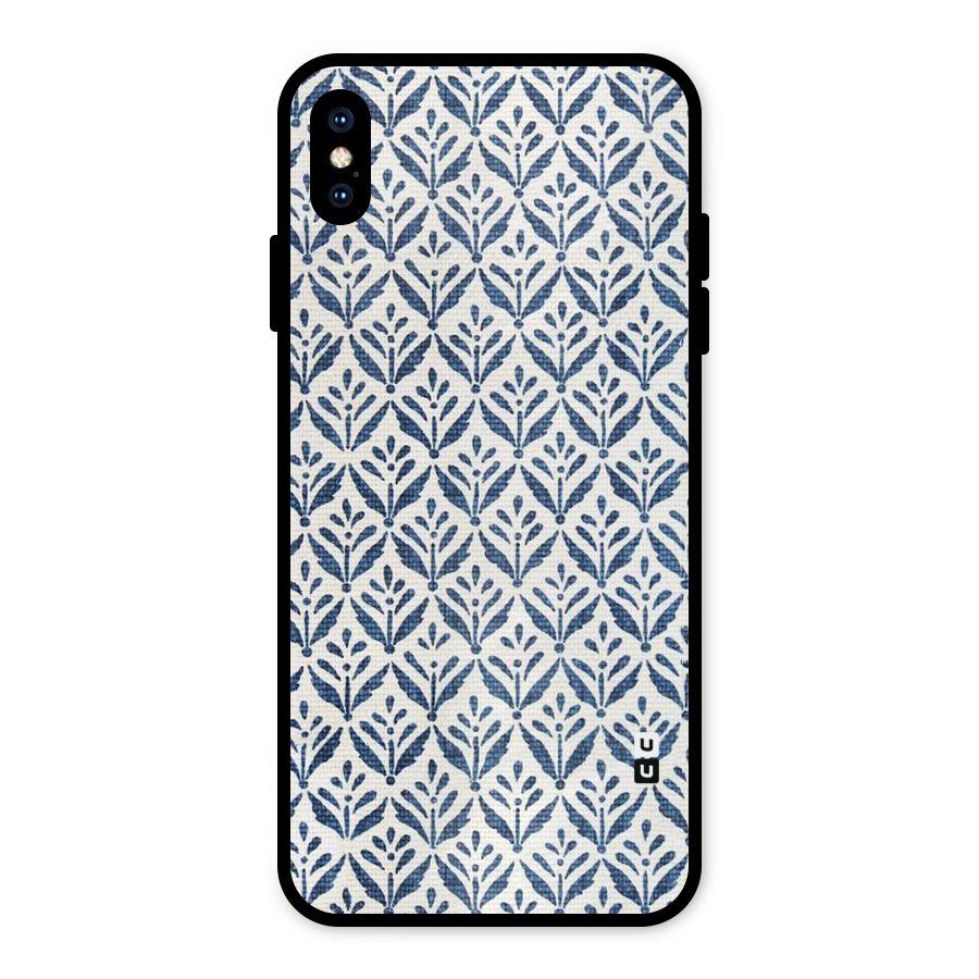 Blue Leaf Metal Back Case for iPhone XS Max