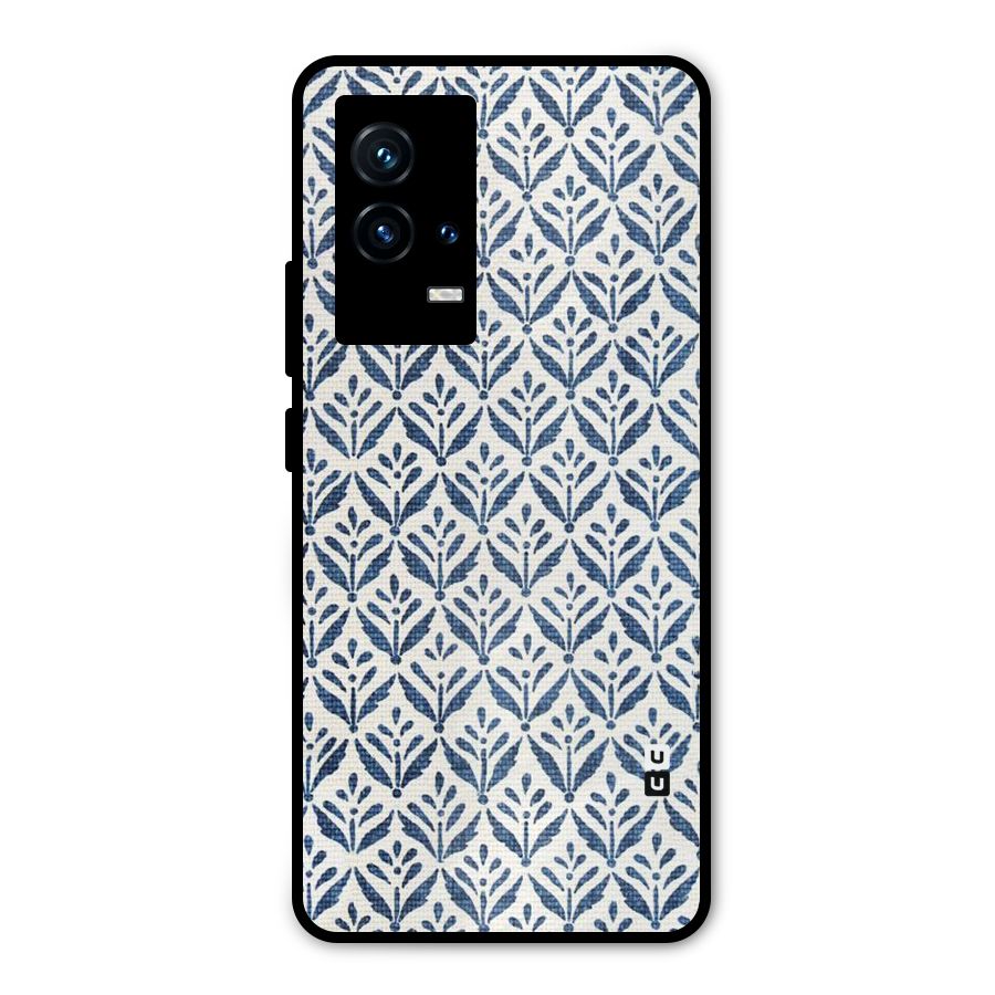 Blue Leaf Metal Back Case for iQOO 9 5G