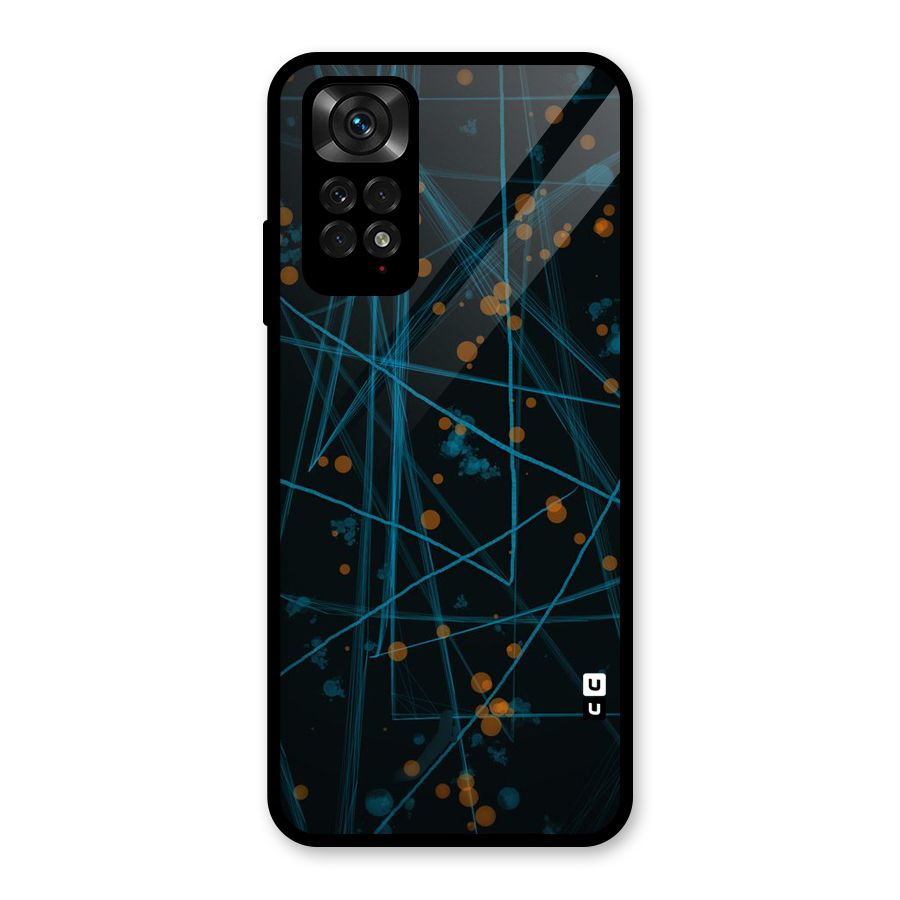 Blue Lines Gold Dots Glass Back Case for Redmi Note 11S