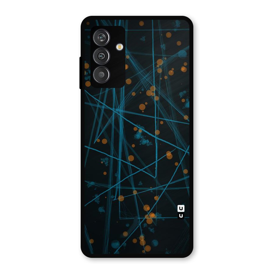 Blue Lines Gold Dots Metal Back Case for Galaxy F13