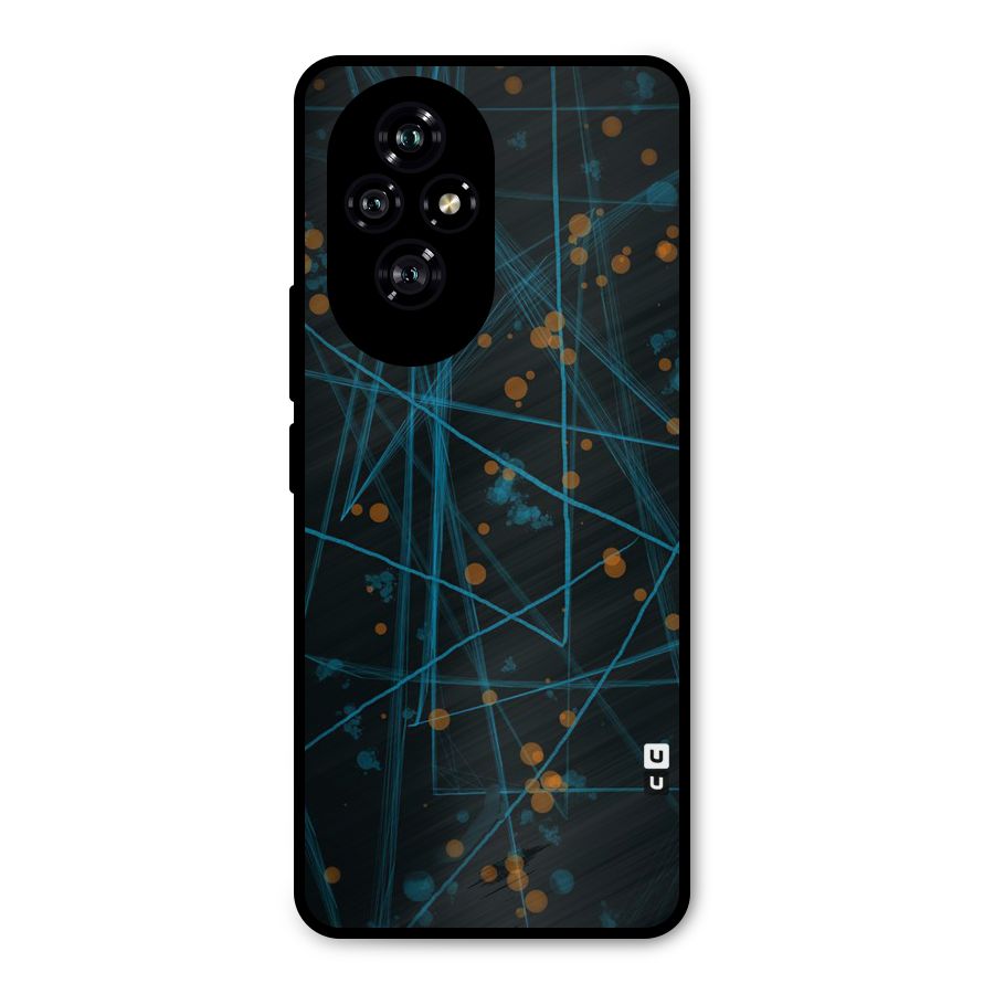 Blue Lines Gold Dots Metal Back Case for Honor 200