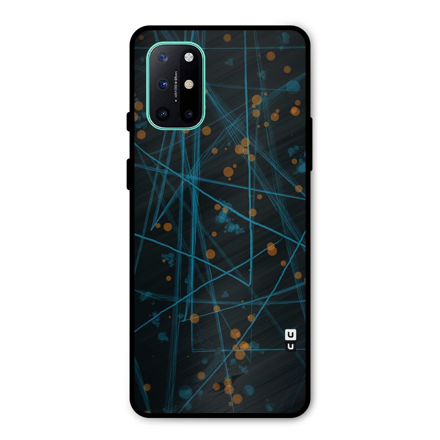 Blue Lines Gold Dots Metal Back Case for OnePlus 8T