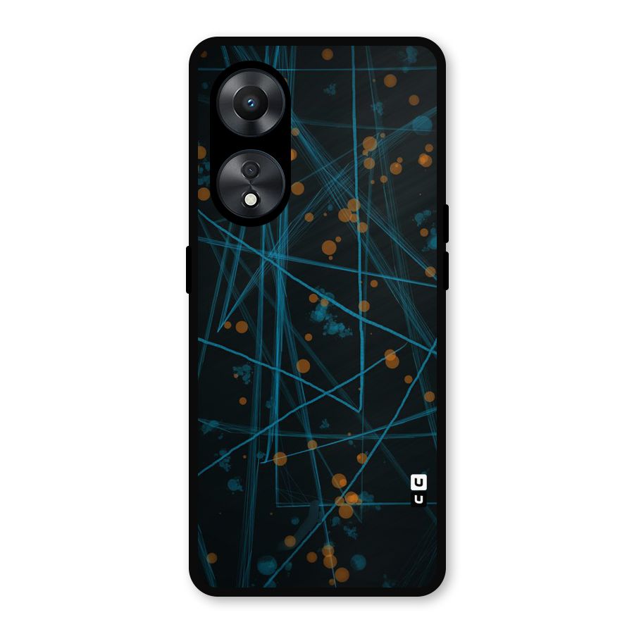 Blue Lines Gold Dots Metal Back Case for Oppo A78