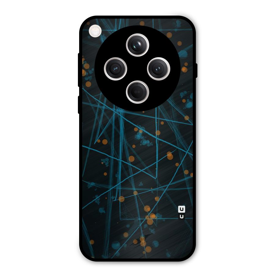 Blue Lines Gold Dots Metal Back Case for Oppo Find X8