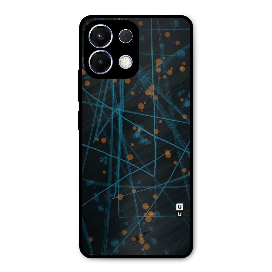 Blue Lines Gold Dots Metal Back Case for Oppo K13