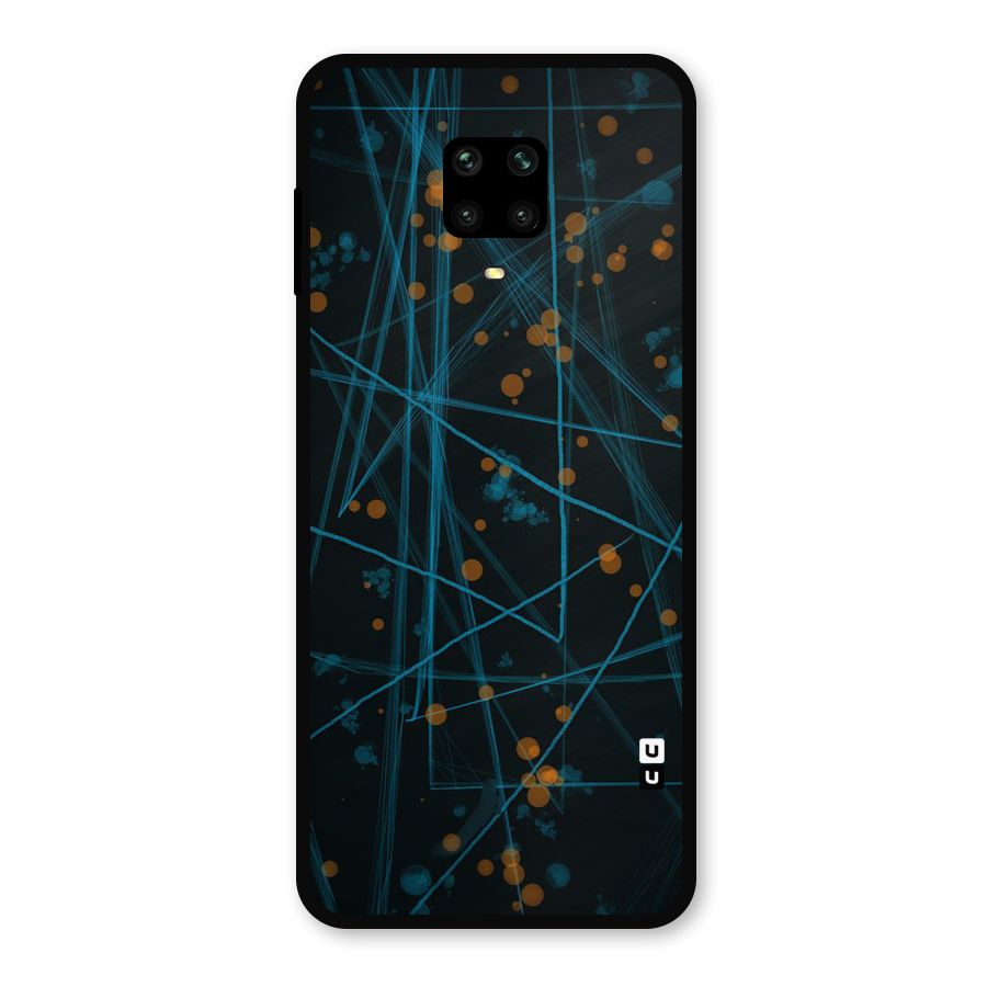 Blue Lines Gold Dots Metal Back Case for Poco M2 Pro