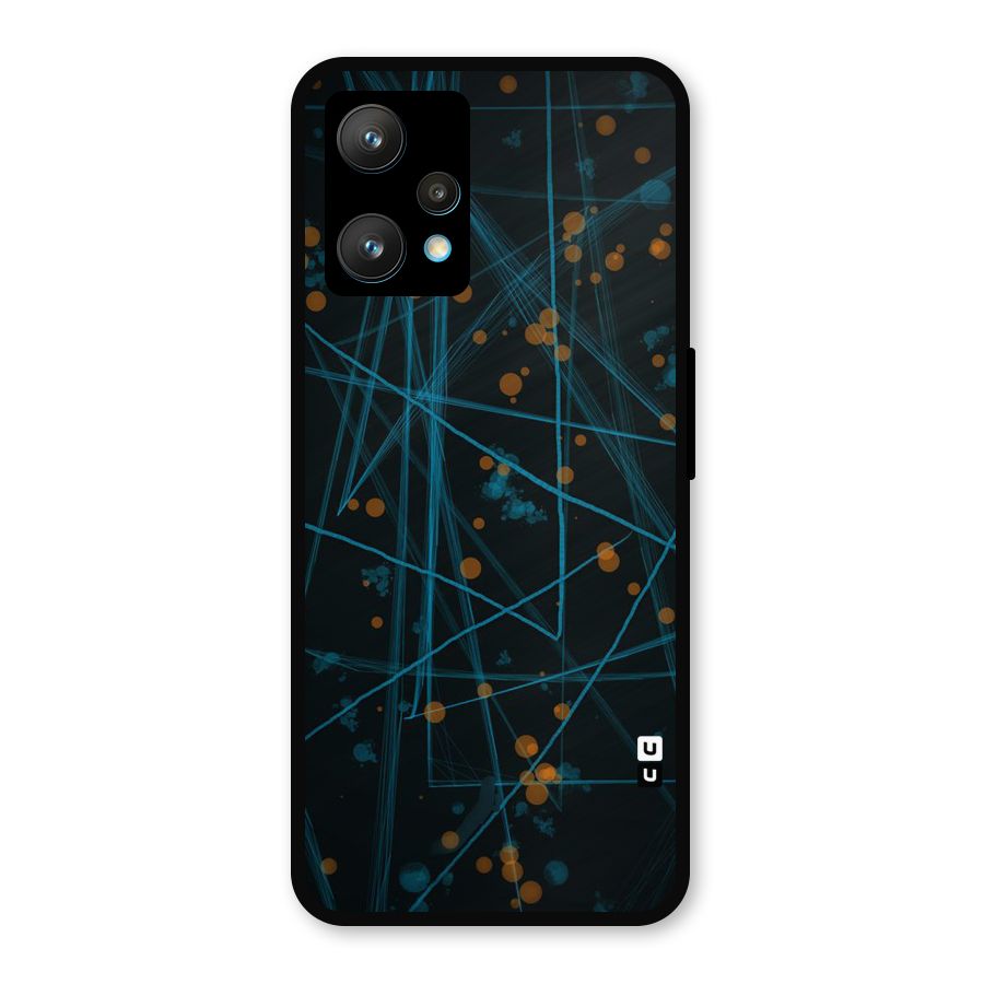 Blue Lines Gold Dots Metal Back Case for Realme 9