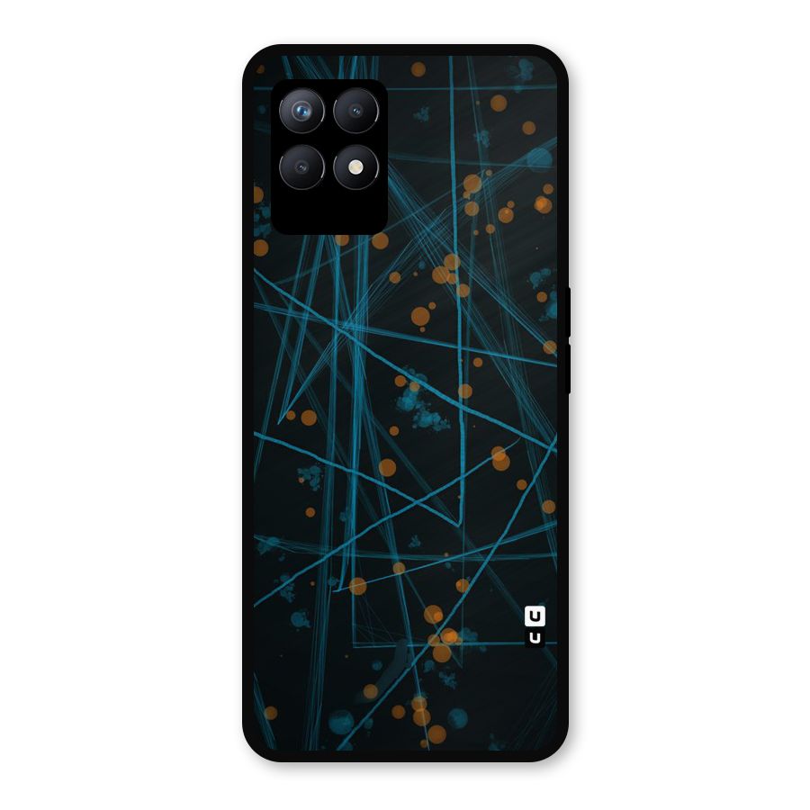 Blue Lines Gold Dots Metal Back Case for Realme Narzo 50