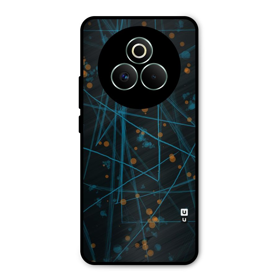 Blue Lines Gold Dots Metal Back Case for Realme P3 Pro