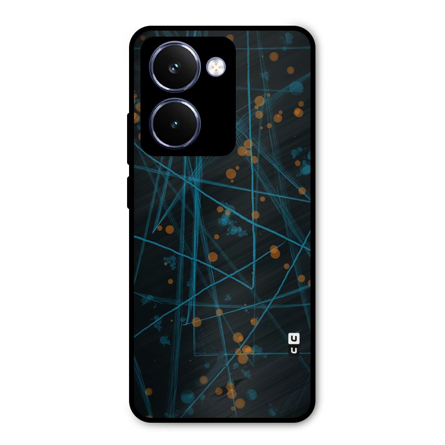 Blue Lines Gold Dots Metal Back Case for Realme P3 Ultra