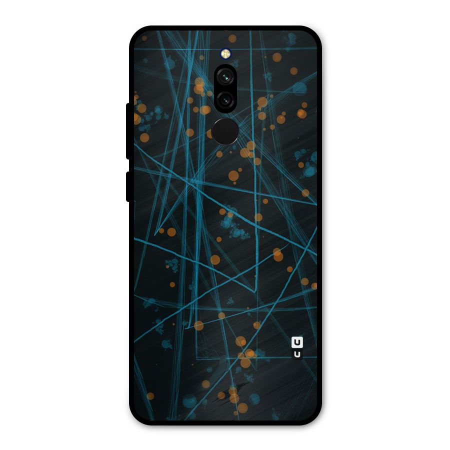 Blue Lines Gold Dots Metal Back Case for Redmi 8
