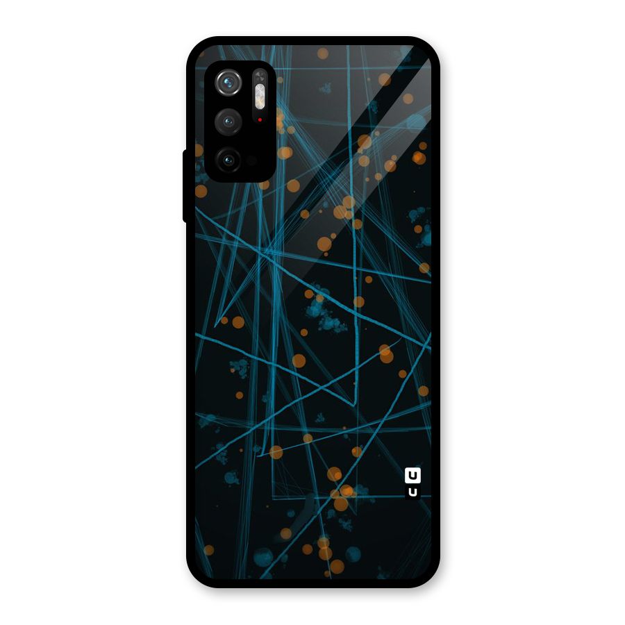 Blue Lines Gold Dots Metal Back Case for Redmi Note 10T 5G
