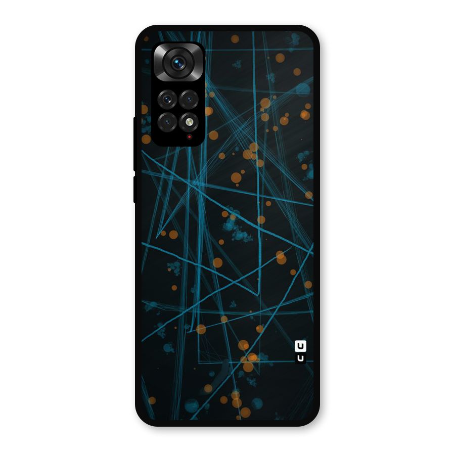 Blue Lines Gold Dots Metal Back Case for Redmi Note 11s