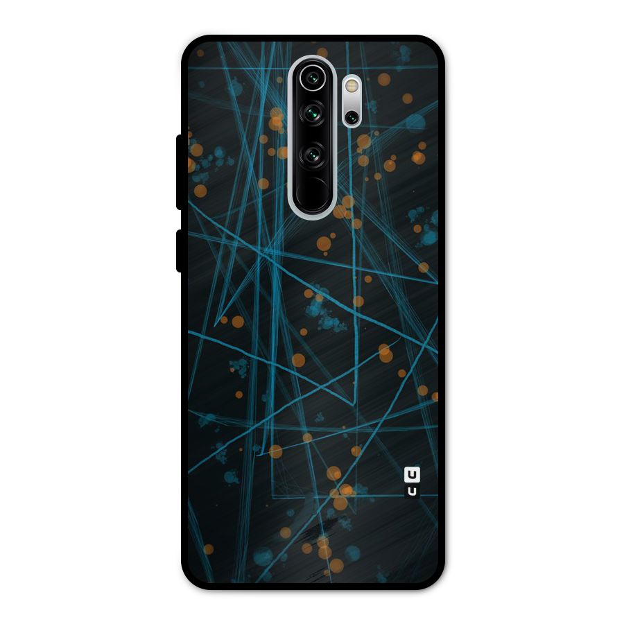 Blue Lines Gold Dots Metal Back Case for Redmi Note 8 Pro