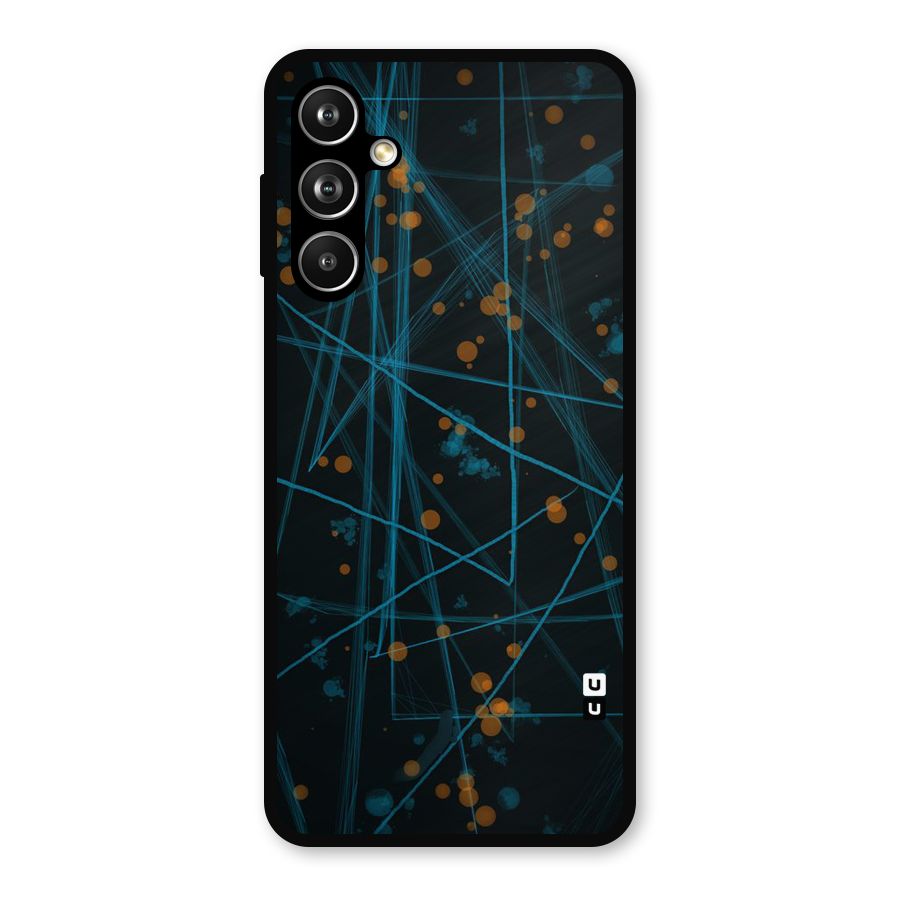 Blue Lines Gold Dots Metal Back Case for Samsung Galaxy M54