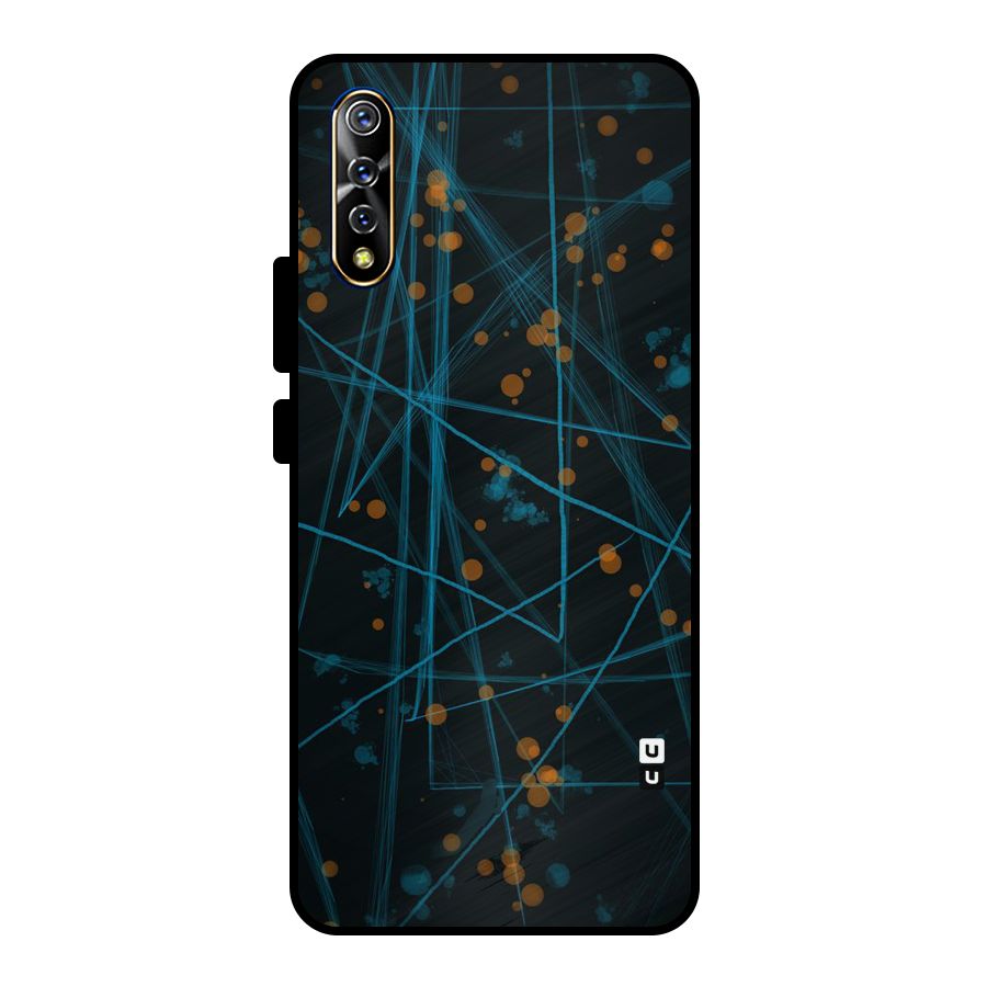 Blue Lines Gold Dots Metal Back Case for Vivo S1