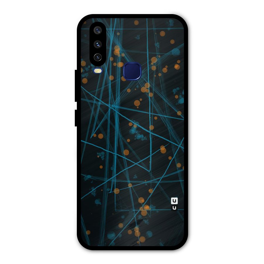 Blue Lines Gold Dots Metal Back Case for Vivo Y15