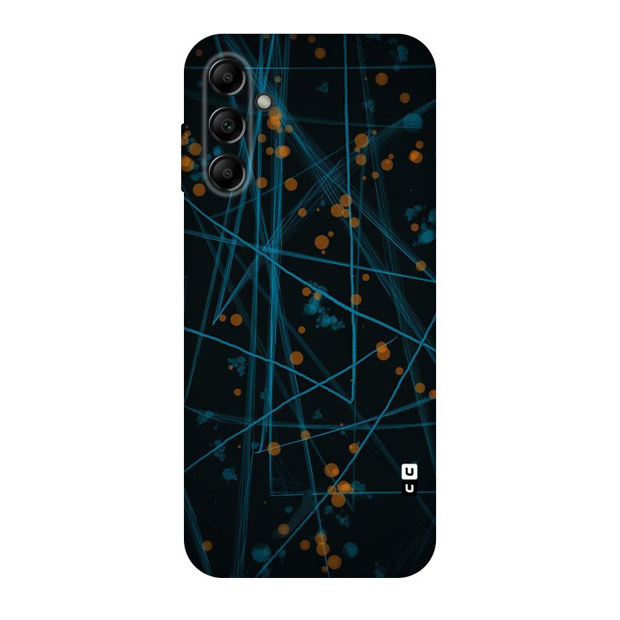 Blue Lines Gold Dots Original Polycarbonate Back Case for Galaxy A14 5G