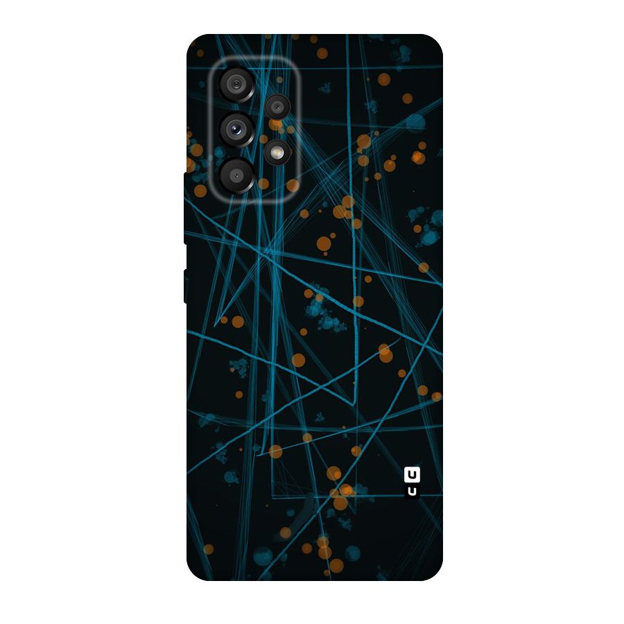 Blue Lines Gold Dots Original Polycarbonate Back Case for Galaxy A53 5G