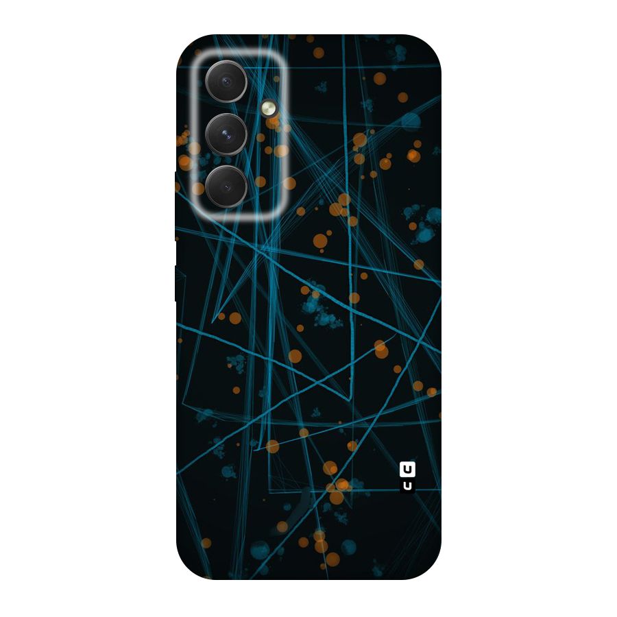 Blue Lines Gold Dots Original Polycarbonate Back Case for Galaxy A54