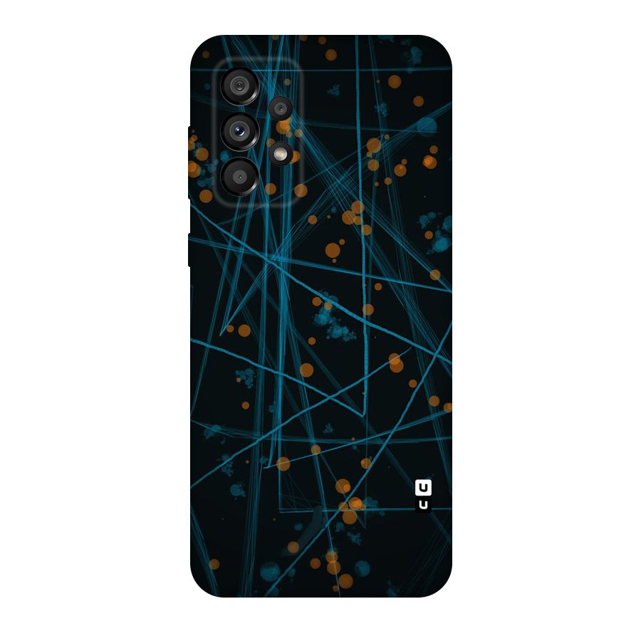 Blue Lines Gold Dots Original Polycarbonate Back Case for Galaxy A73 5G