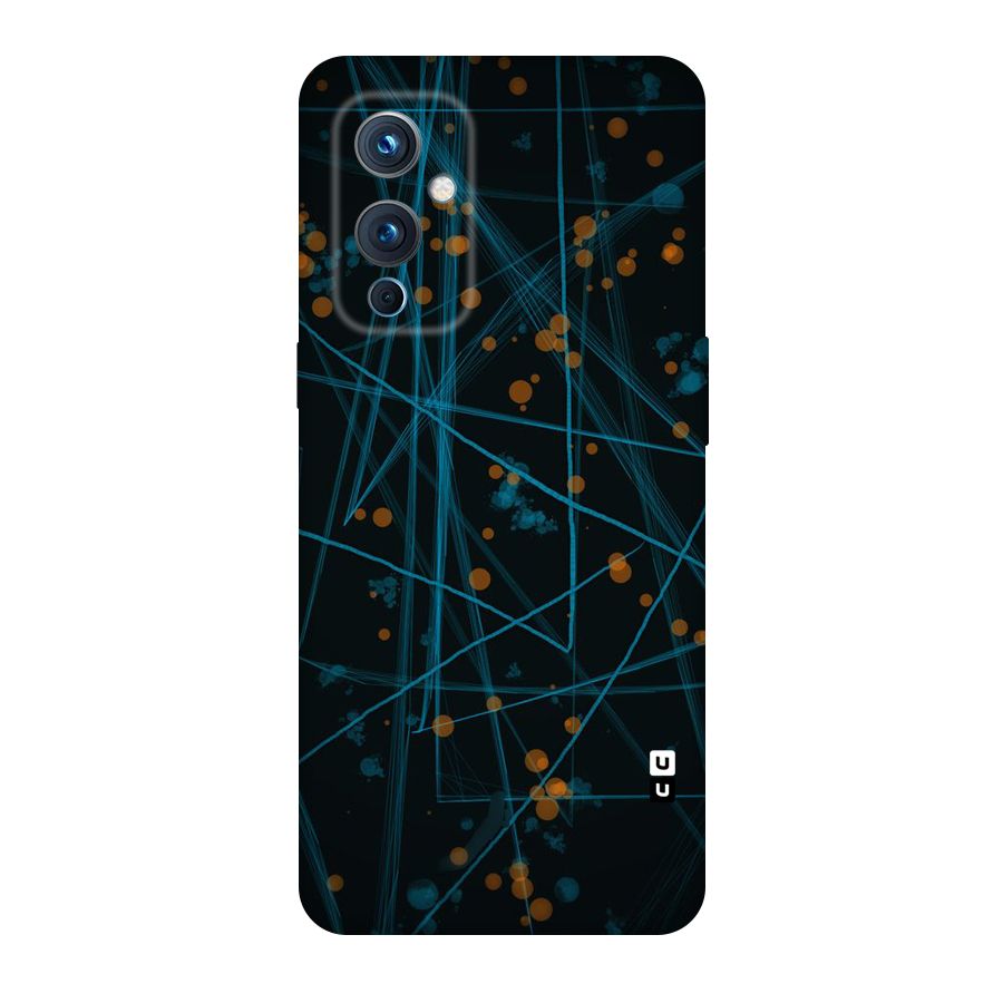 Blue Lines Gold Dots Original Polycarbonate Back Case for OnePlus 9