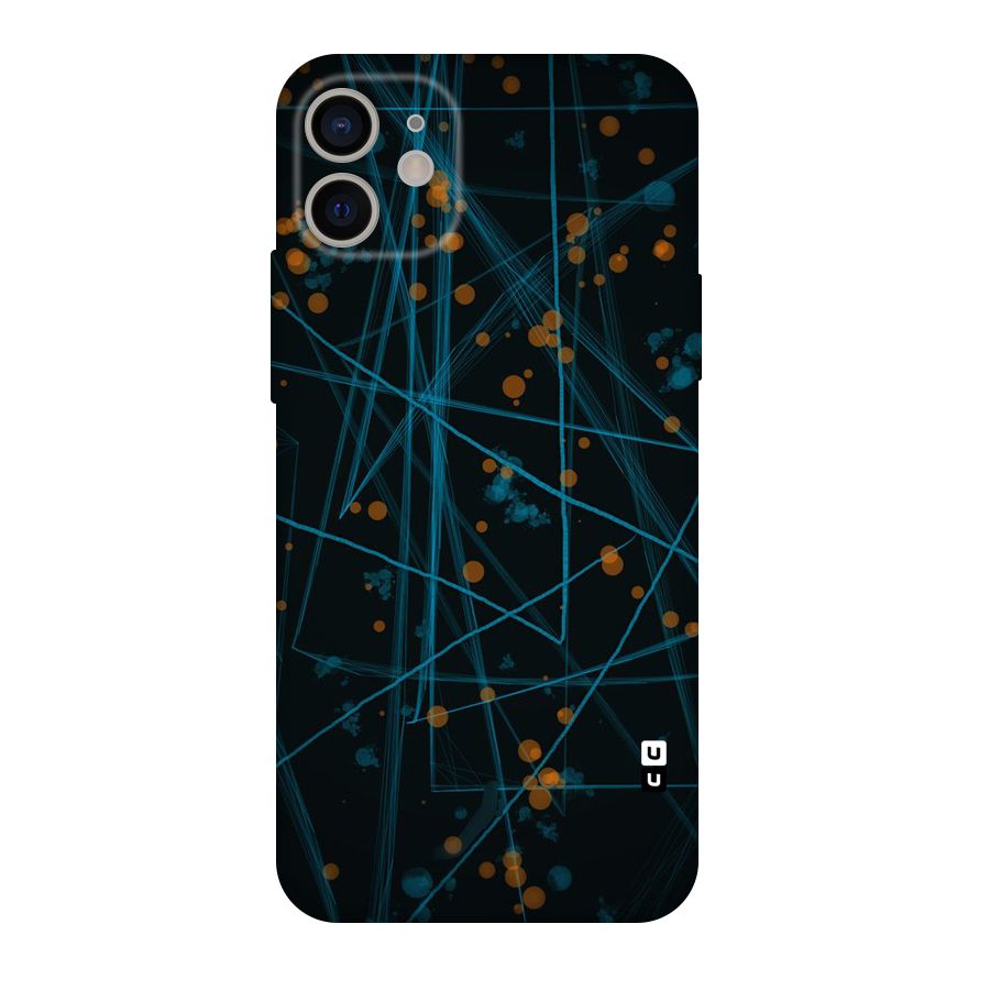 Blue Lines Gold Dots Original Polycarbonate Back Case for iPhone 11