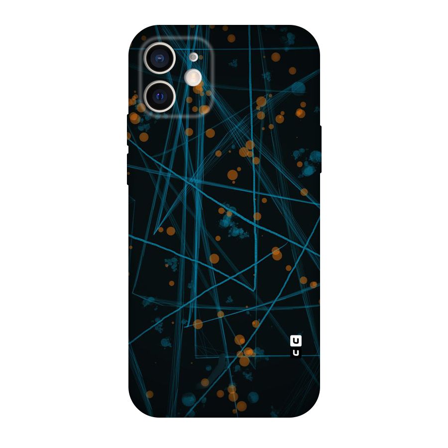 Blue Lines Gold Dots Original Polycarbonate Back Case for iPhone 12