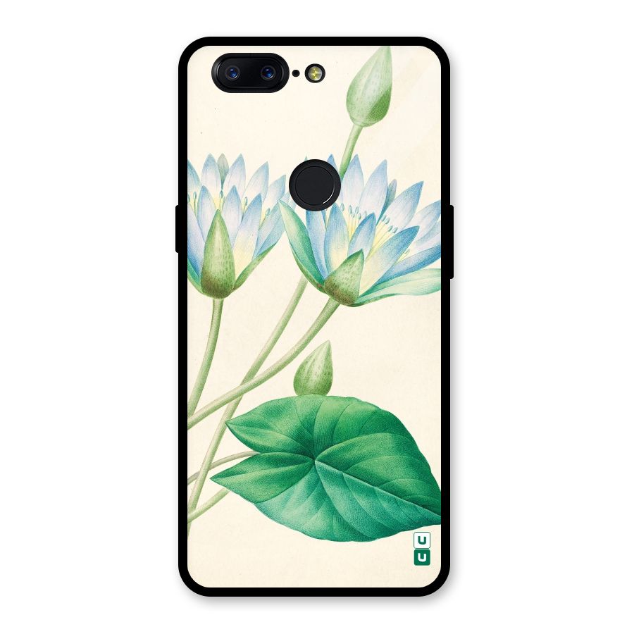 Blue Lotus Glass Back Case for OnePlus 5T