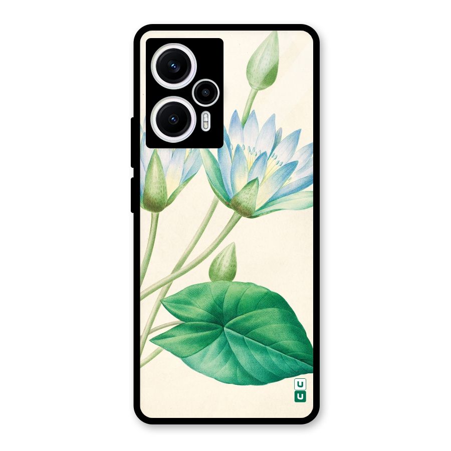 Blue Lotus Glass Back Case for Poco F5